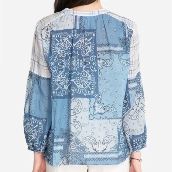 Johnny Was EFFORTLESS PEASANT BLOUSE Patchwork Tunic Size XS - Picture 4 of 5